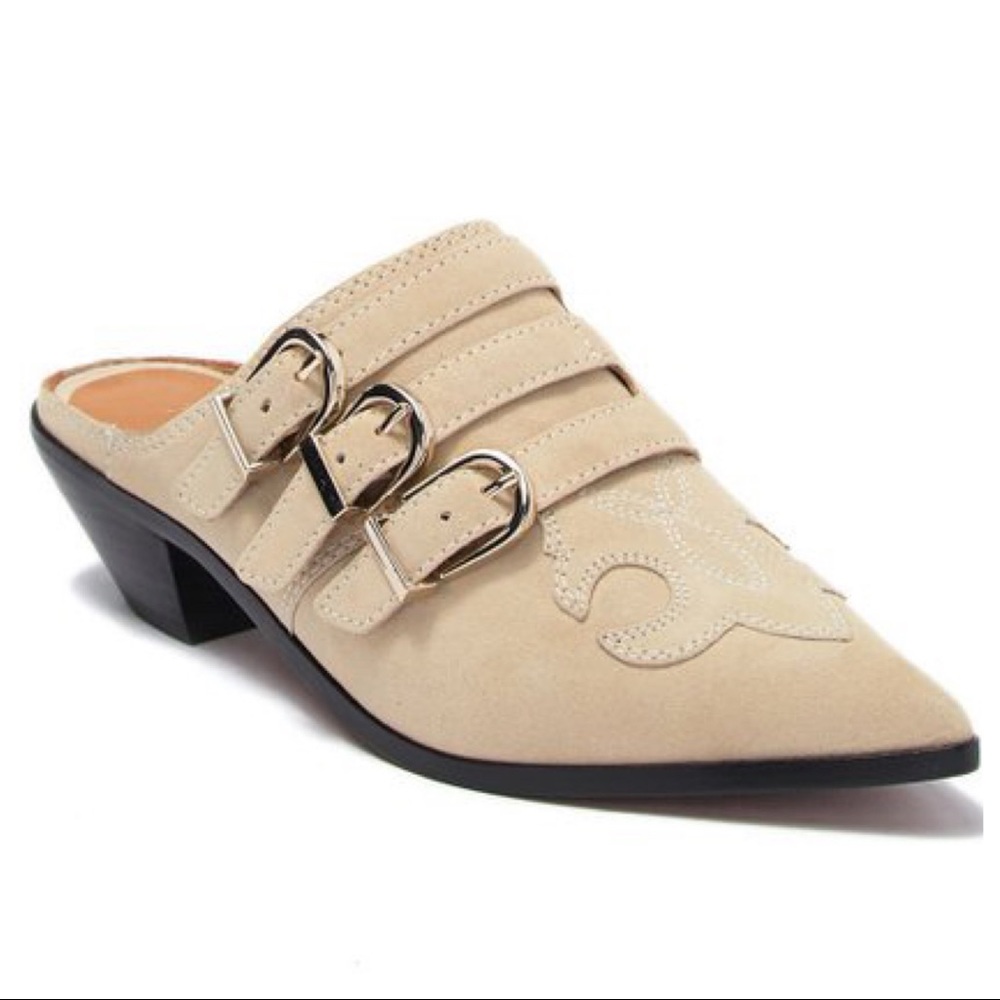 •JOIE• Cabery Slip On Pointed Toe Block Heel in Birch Sz 8 (39)